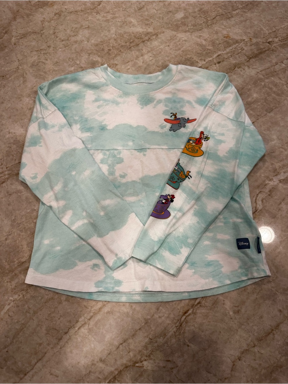 Disney Walt Disney World Spirit Jersey Tie-Dye Long Sleeve Shirt - Teal & White - Picture 2 of 4